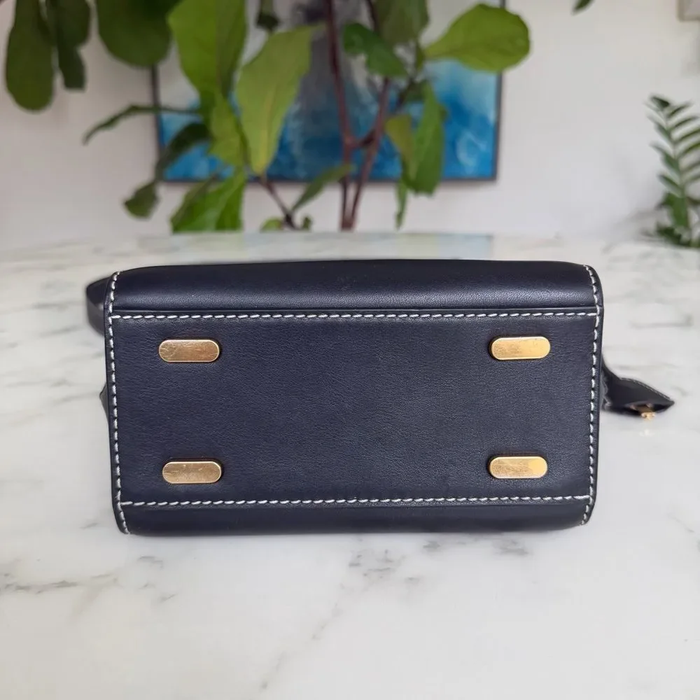 Tory Burch LEE RADZIWILL DOUBLE BUCKET BAG Black Leather Crossbody Shoulder